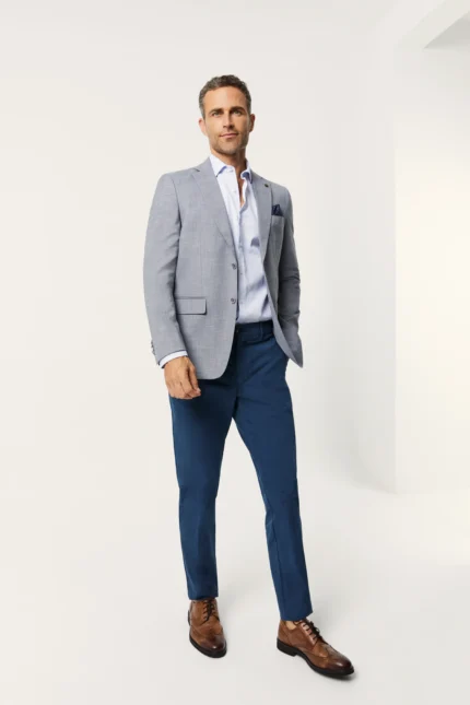 Americana slim fit hombre azul mediterráneo Pertegaz