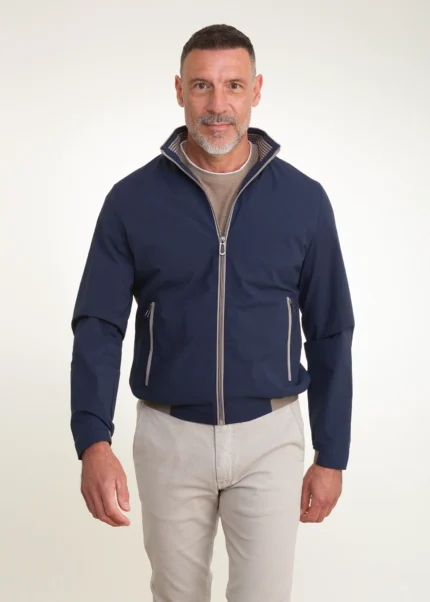 Cazadora corta hombre color marino Lino Clemente Lucas LCS Benissa