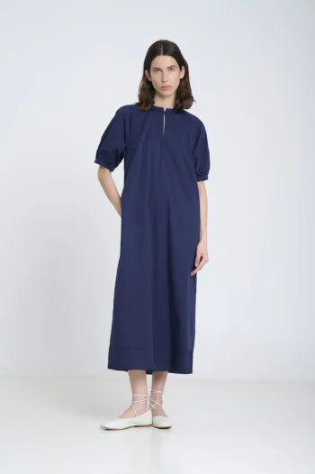 Vestido popelín manga corta mujer Sita Murt azul marino