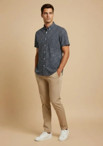 Camisa hombre manga corta estampada Corsare fabricada en España